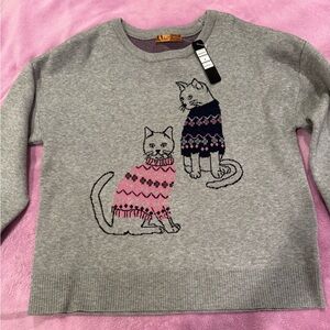 Belldini Gray Sweater with Cat Design